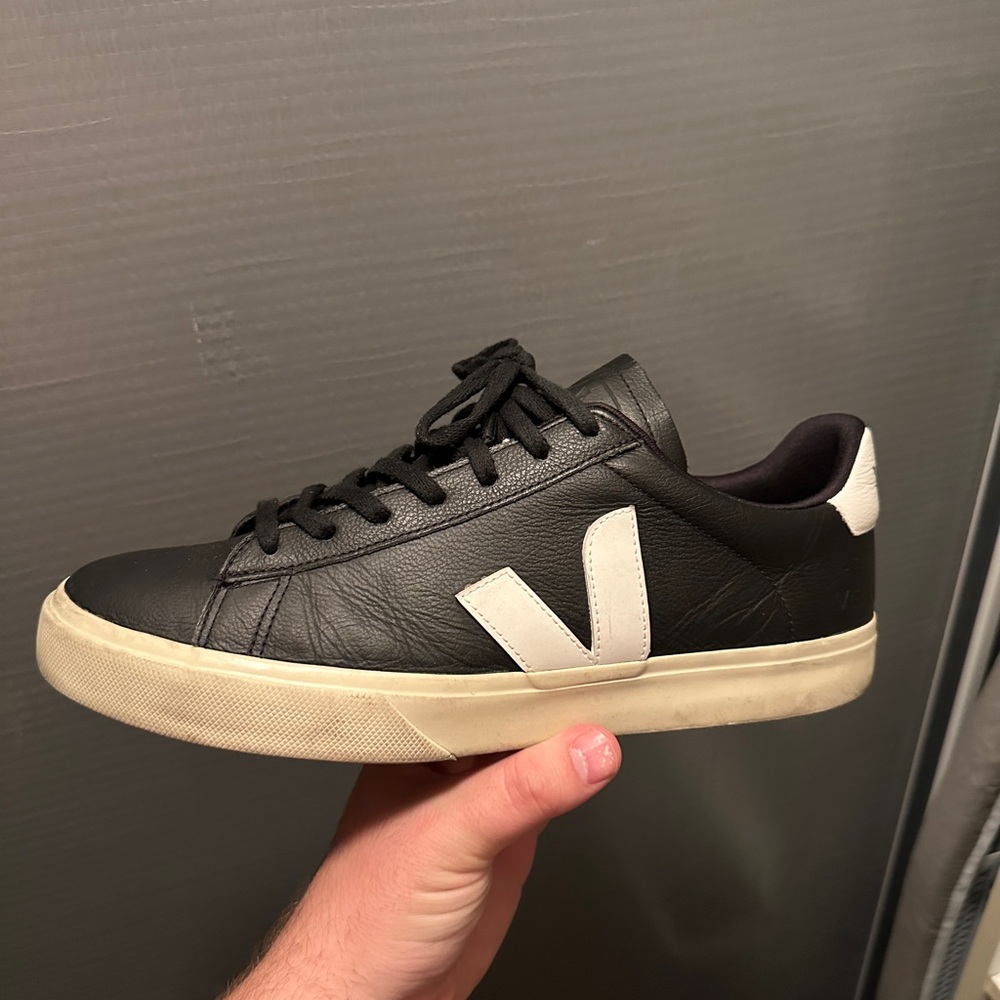 Veja Campo Men’s Black Leather Sneakers Size US 11